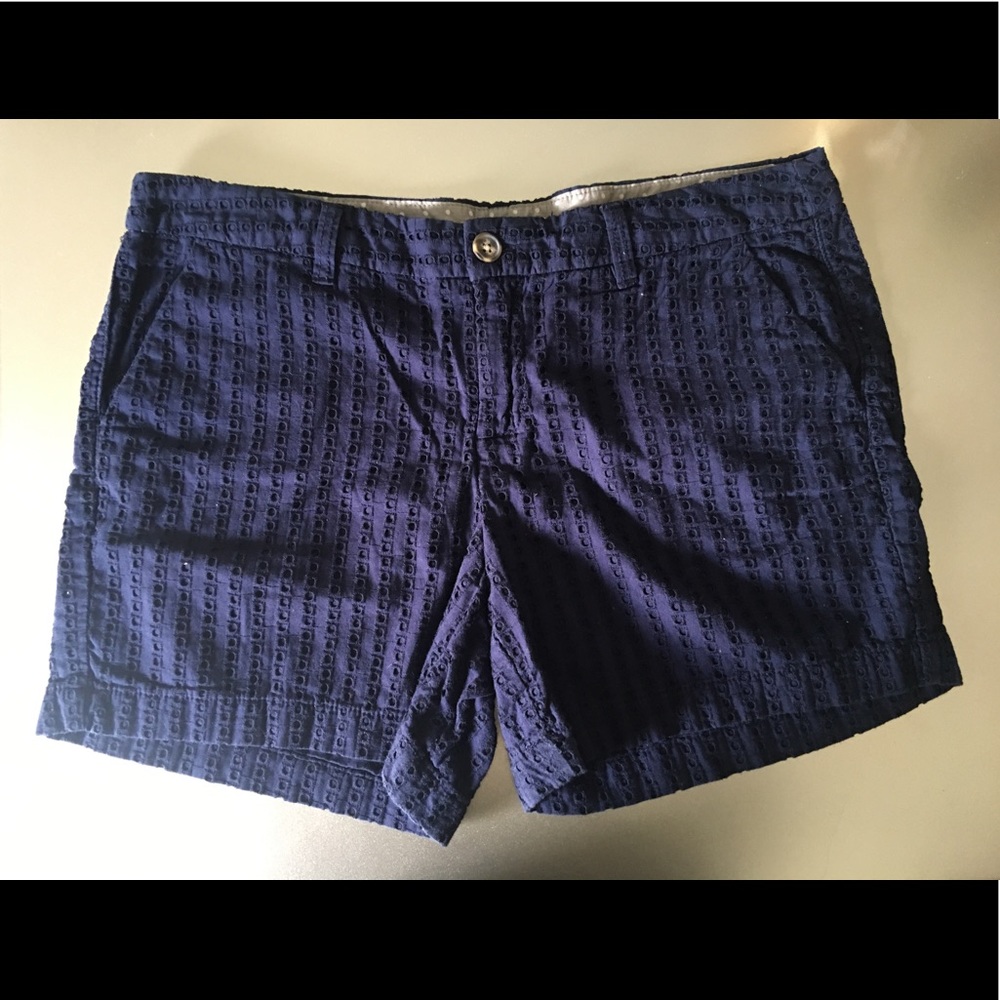 Navy Eyelet Shorts